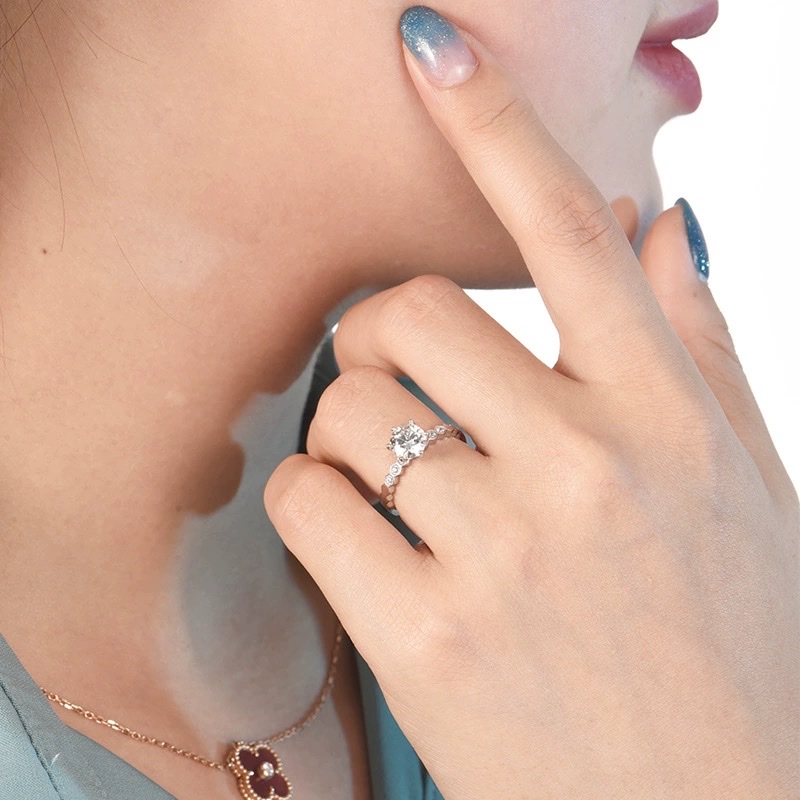 男士玉石戒指不锈钢材质 银色个性女士锆石戒指 时尚潮流饰品精致耐磨细节图