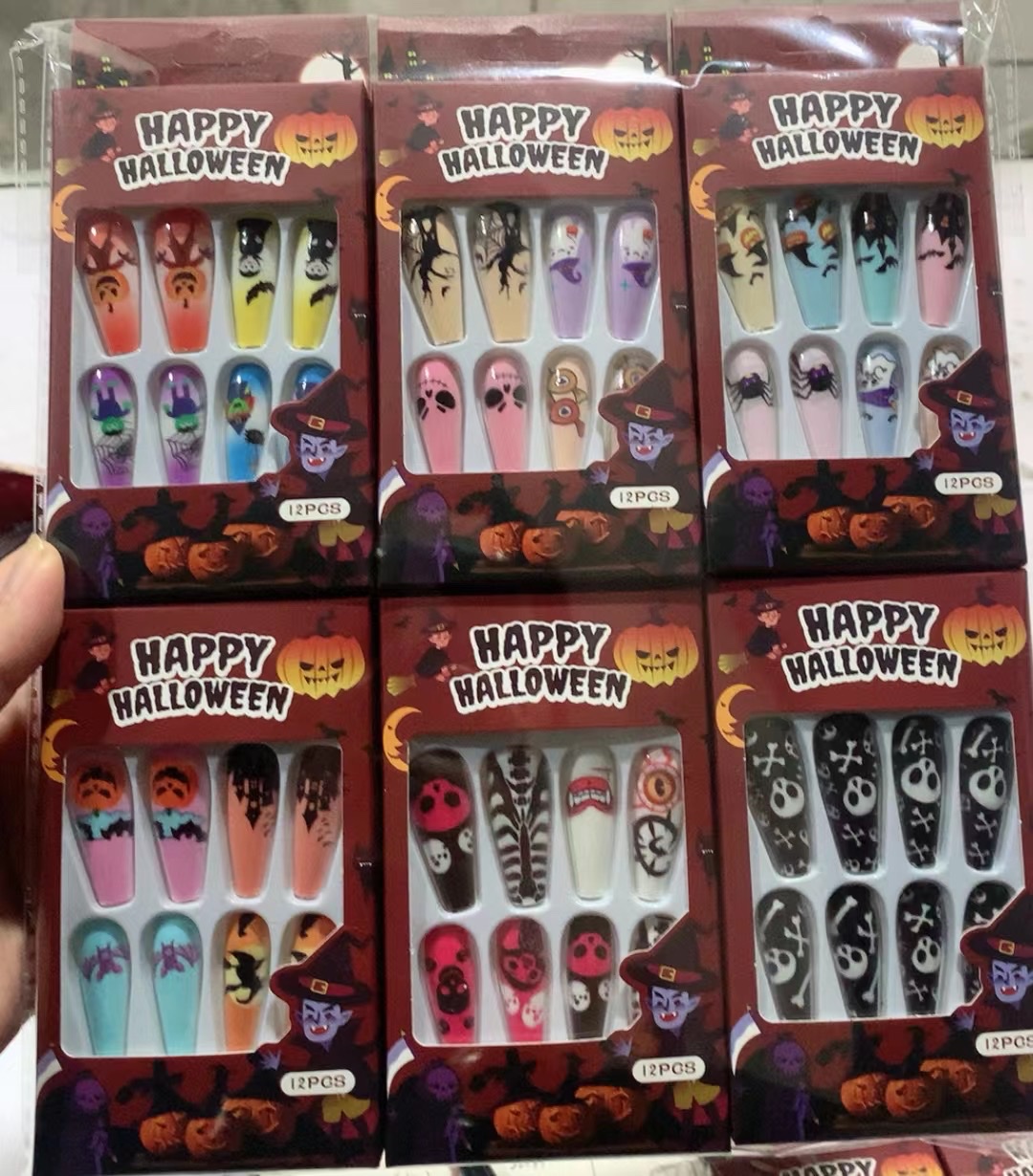 Nail art with wearable nails, Halloween fake nails, Christmas flower fake nails with wearable nails detail image 1