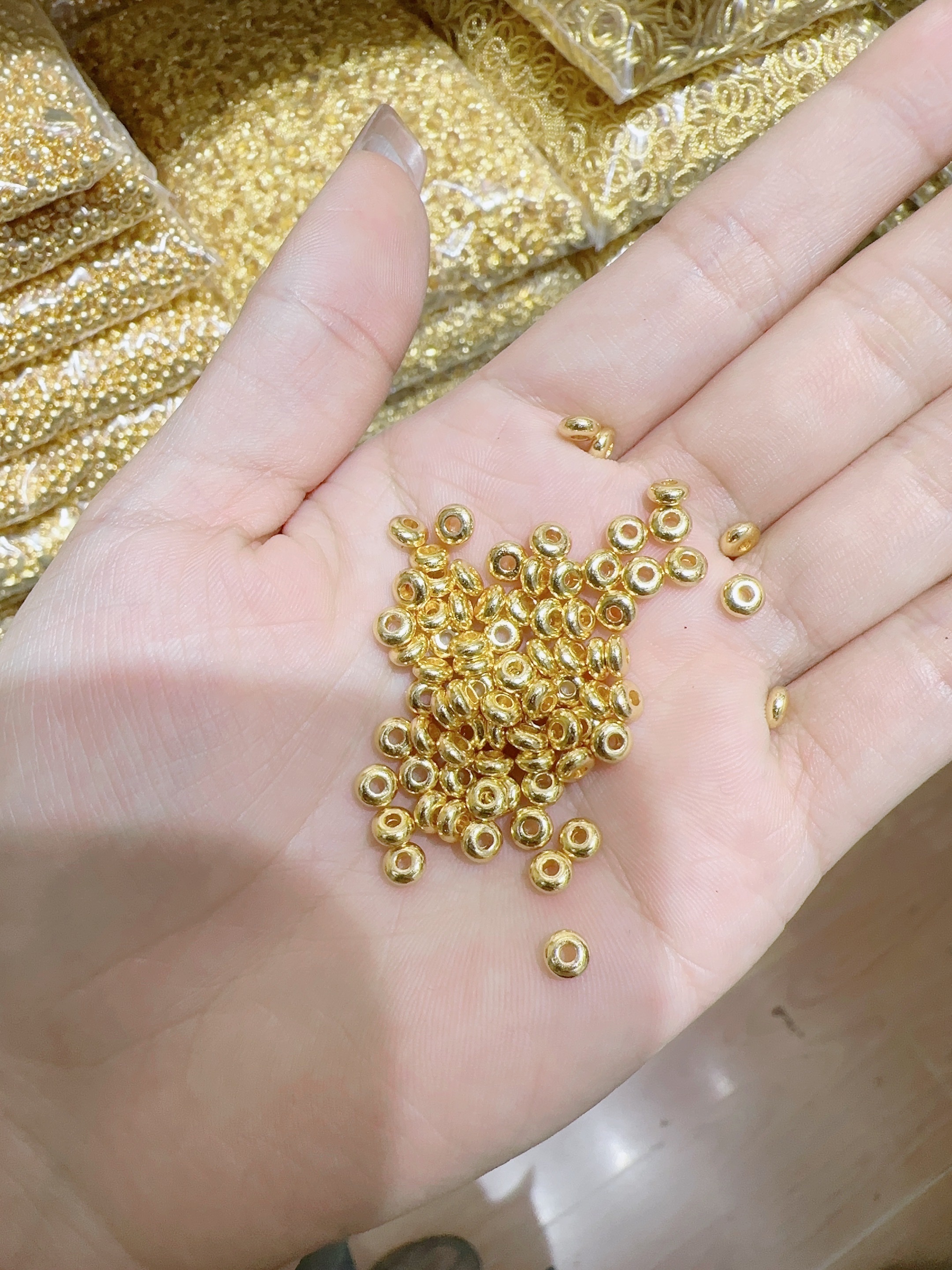 小圆片隔珠隔片垫片手串项链diy手作饰品配件散珠手工编织材料合金配件合金配件饰品配件