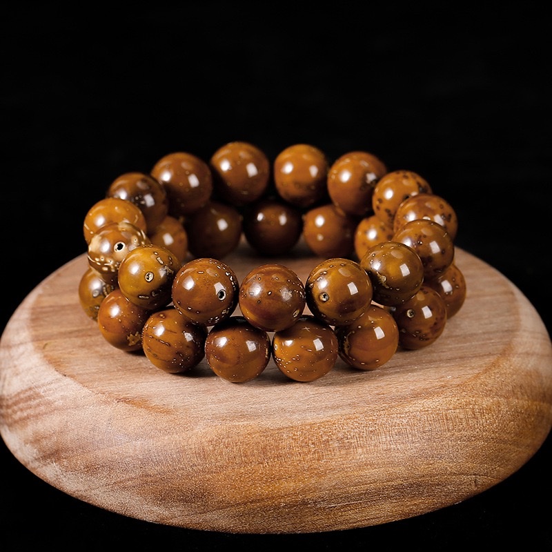 精品菩提子紫金鼠跑环设计款菩提手串雕刻醒狮念珠手串文玩天然紫金鼠文玩饰品详情图3