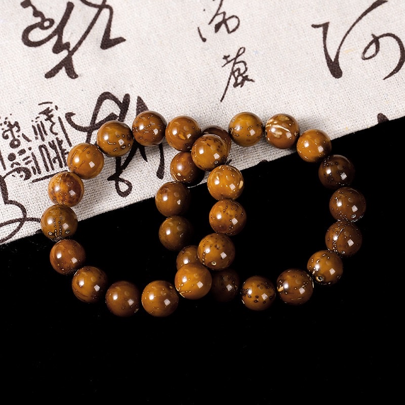 精品菩提子紫金鼠跑环设计款菩提手串雕刻醒狮念珠手串文玩天然紫金鼠文玩饰品详情图7