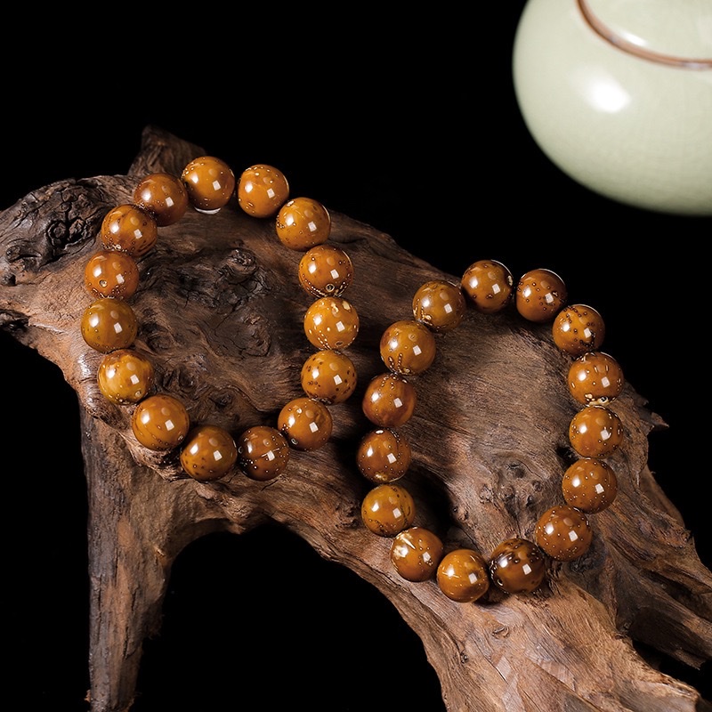 精品菩提子紫金鼠跑环设计款菩提手串雕刻醒狮念珠手串文玩天然紫金鼠文玩饰品详情图4