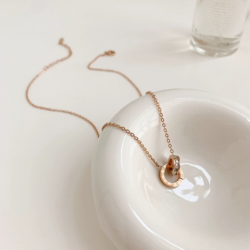 环环相扣钛钢不掉色项链女生锁骨链网红2024年新款潮时尚个性配饰项链项链详情图4