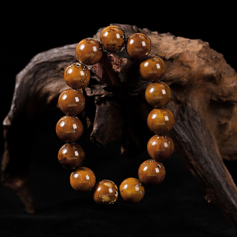 精品菩提子紫金鼠跑环设计款菩提手串雕刻醒狮念珠手串文玩天然紫金鼠文玩饰品产品图