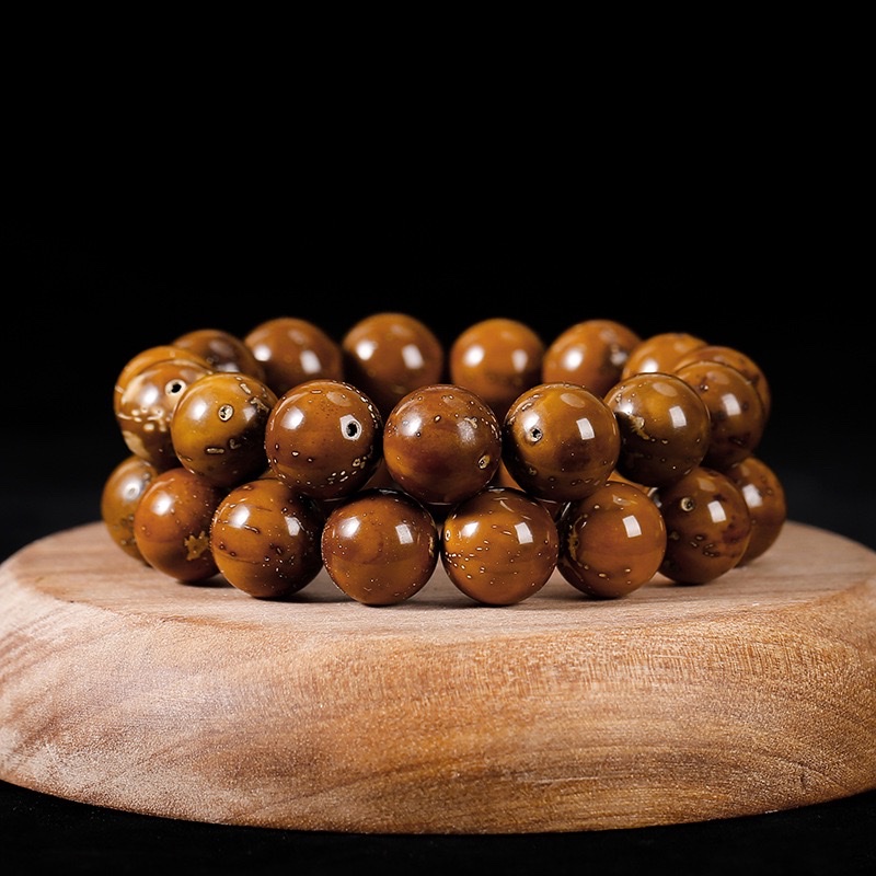 精品菩提子紫金鼠跑环设计款菩提手串雕刻醒狮念珠手串文玩天然紫金鼠文玩饰品详情图2