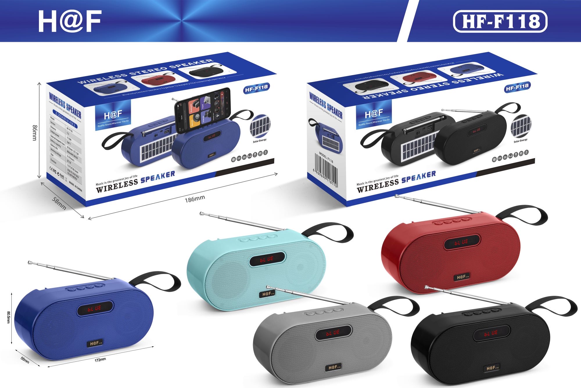 The manufacturer supplies the new HF-F118 display radio Bluetooth speaker and Bluetooth audio system, which are popular in Africa and South America detail image 3