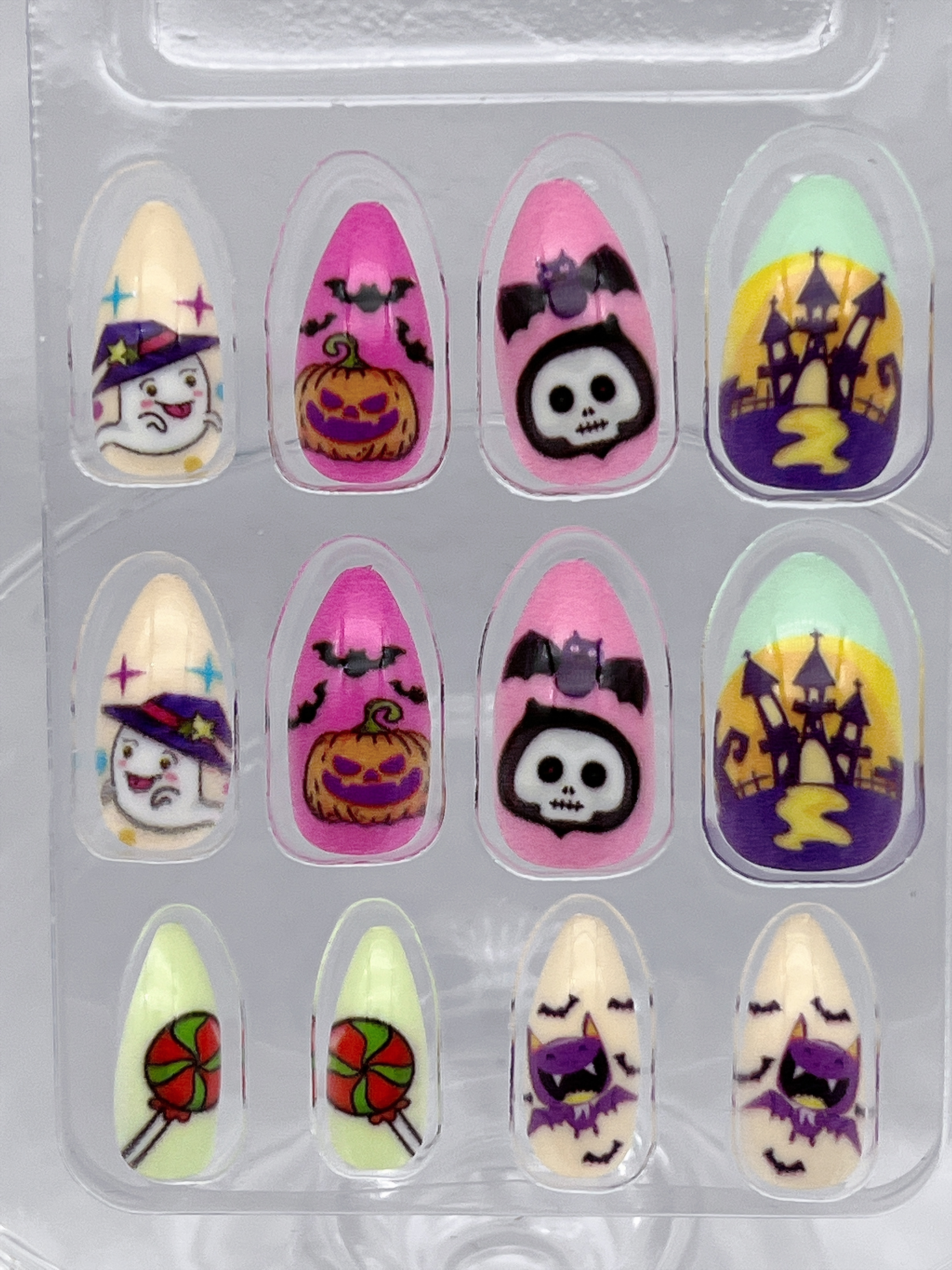 Nail art with wearable nails, Halloween fake nails, Christmas flower fake nails with wearable nails details Picture