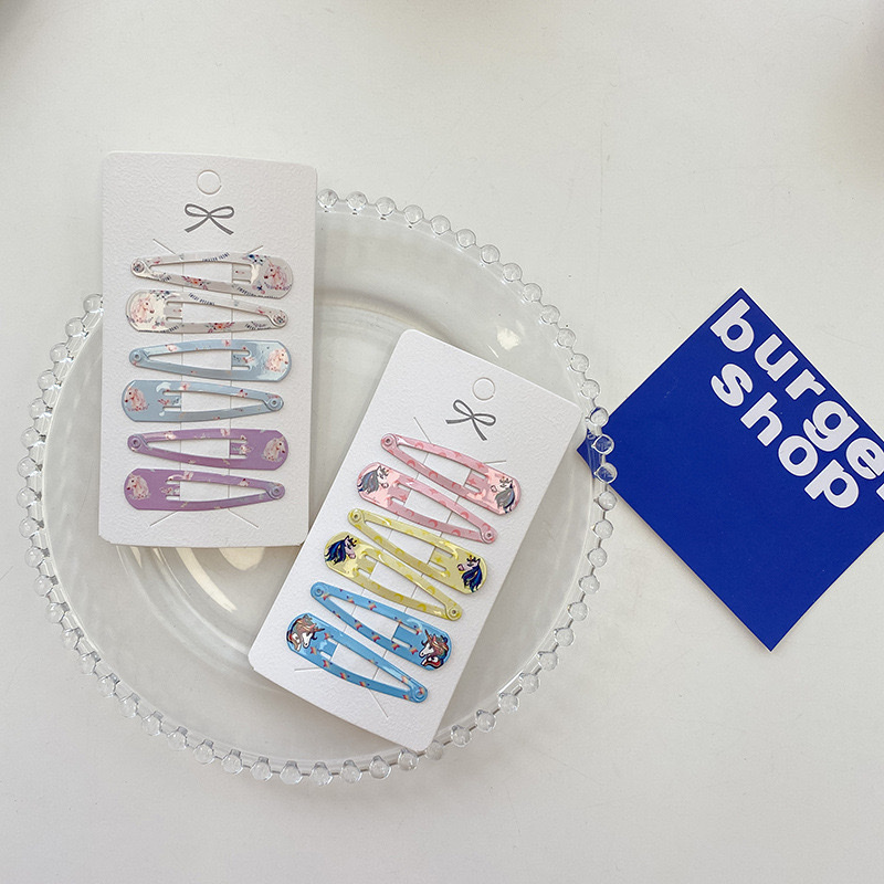 Hairpins, printed bb hairpins, headwear, hairpins, girl headwear, cute and innocent hairpins Specification image