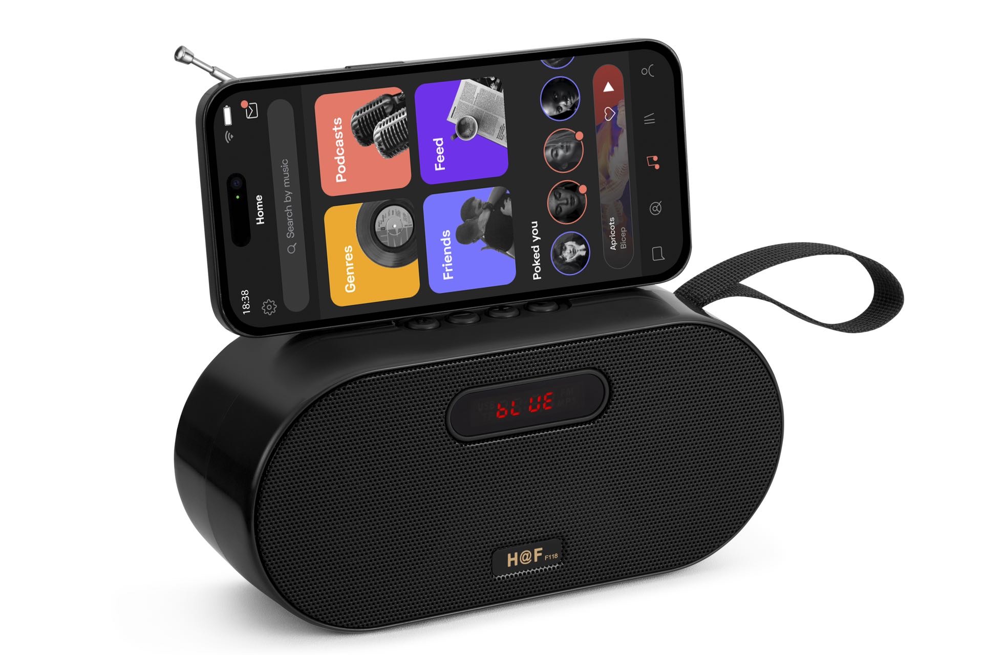 The manufacturer supplies the new HF-F118 display radio Bluetooth speaker and Bluetooth audio system, which are popular in Africa and South America detail image 10