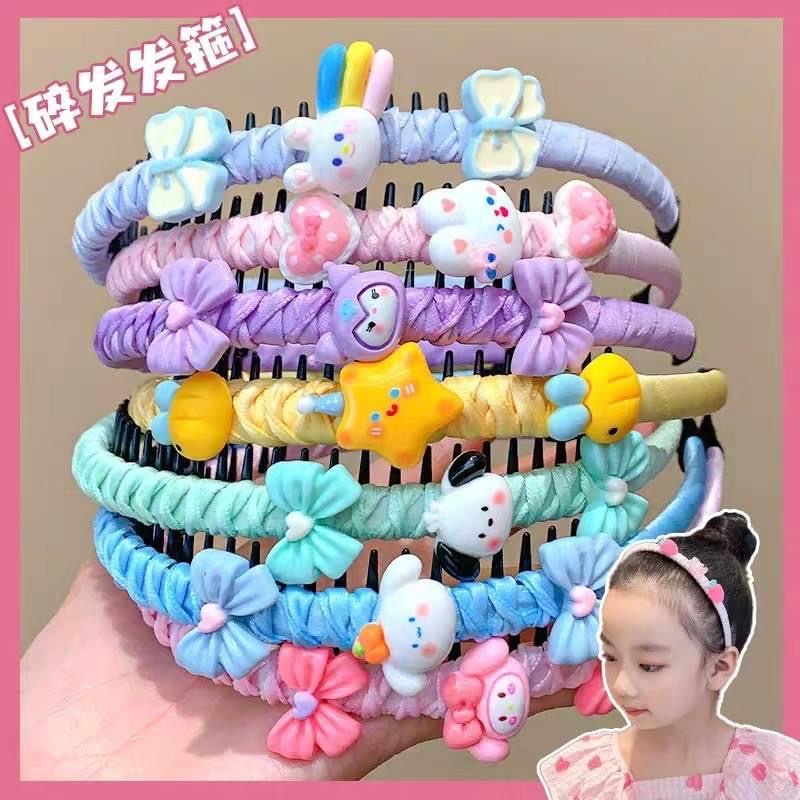 小女孩可爱女童发箍带齿洗脸头箍女款新款2024儿童不勒头防滑发卡发箍发箍女夏季百搭波浪发箍细节图