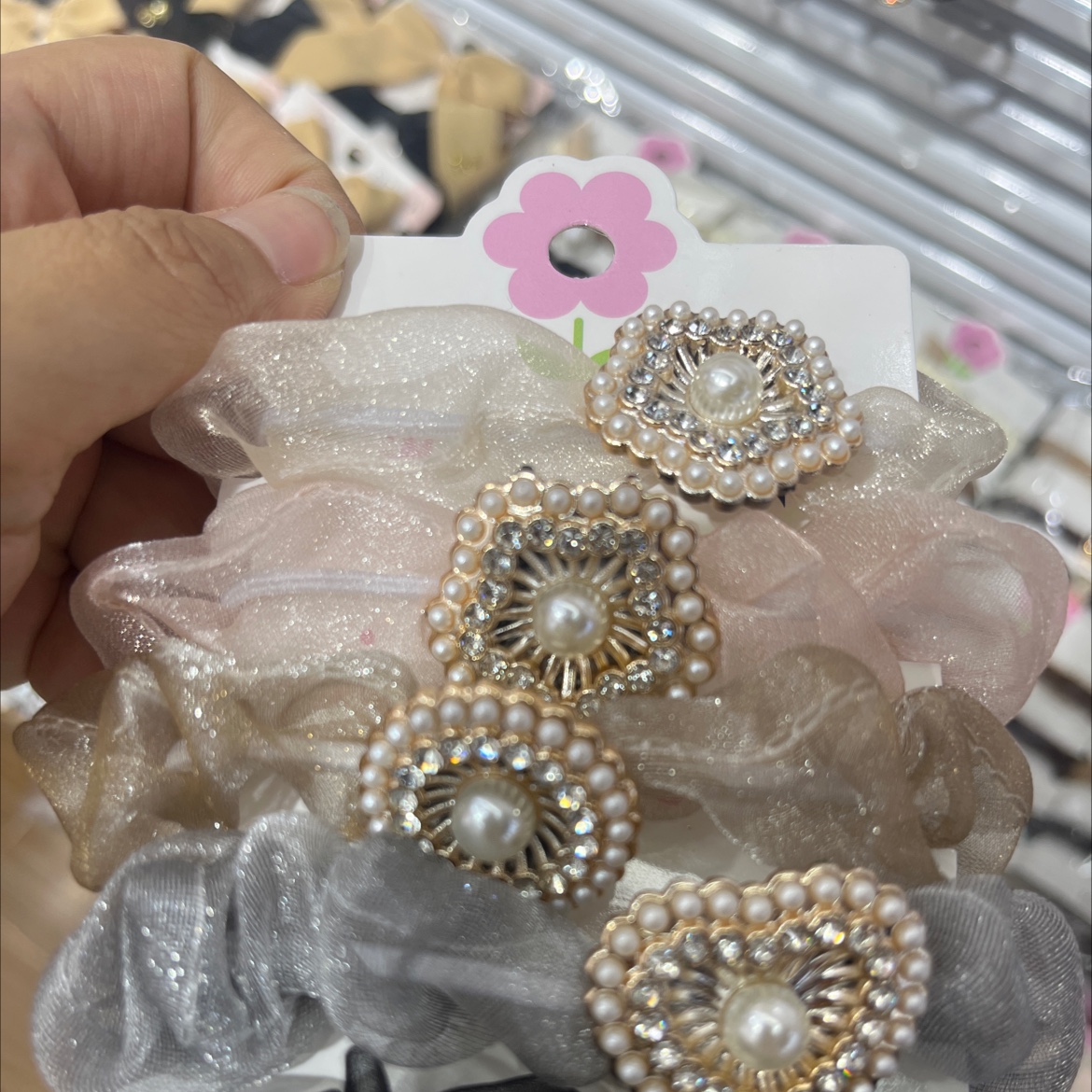 Cross-border Organza large intestine circle hair accessory hair band details Picture
