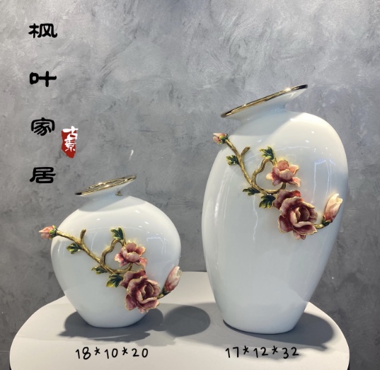 新中式陶瓷手工花瓶摆件客厅插花小瓷瓶轻奢艺术花瓶装饰品产品图