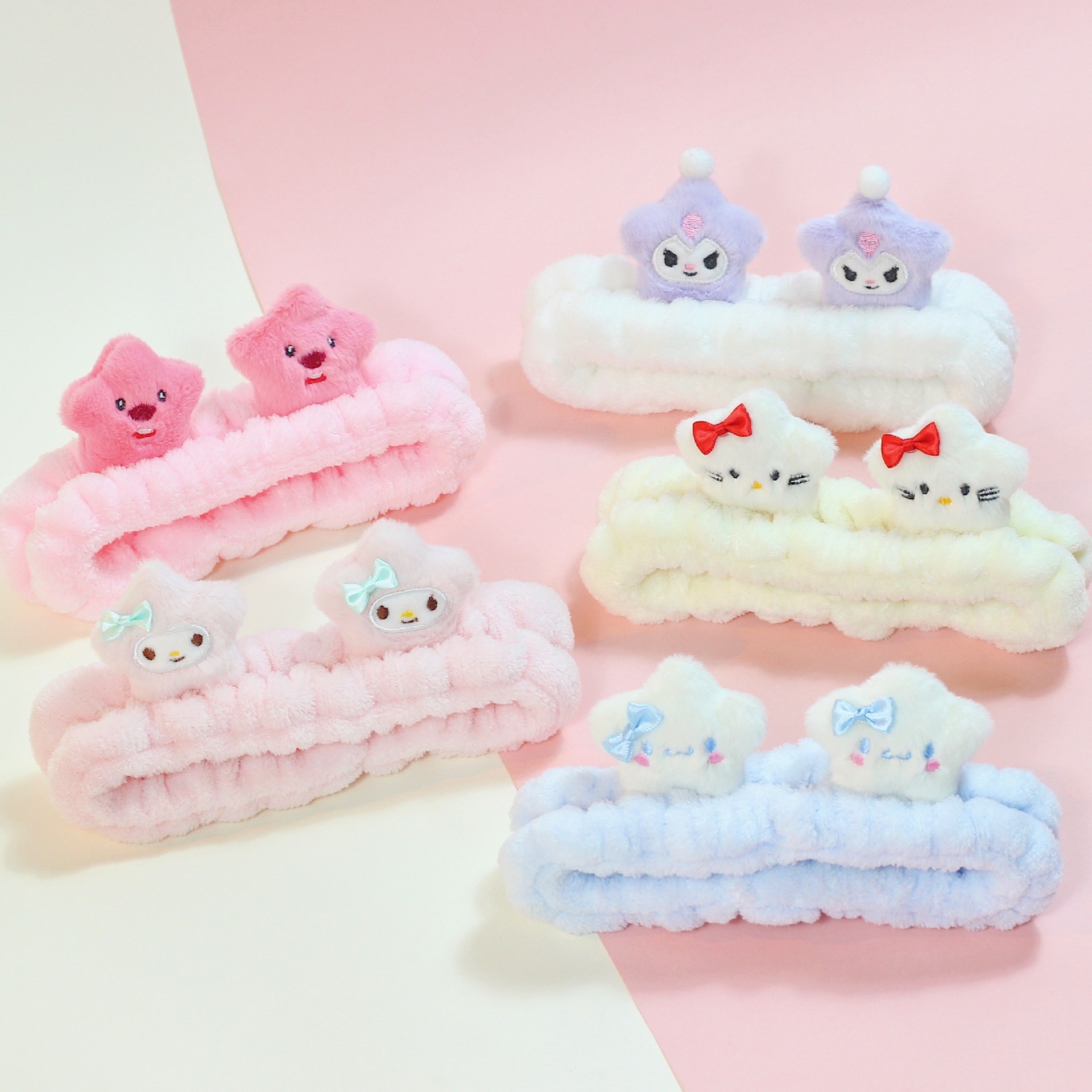 原创2024新款超萌星三丽鸥可爱立体公仔女生洗脸束发带敷面膜神器 束发带发带束发带运动