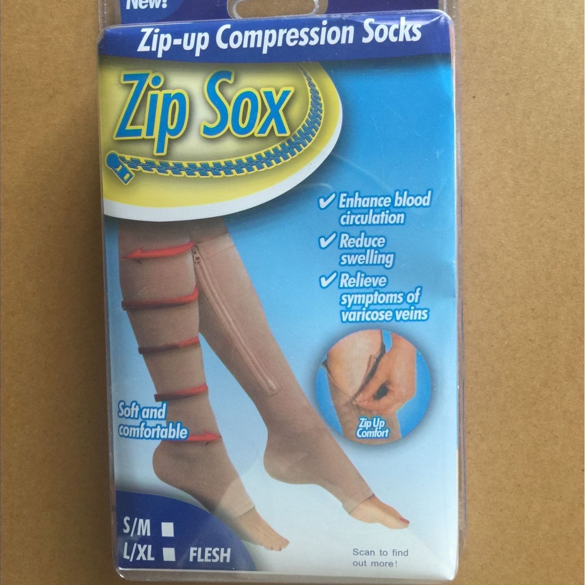跨境专供压缩袜 zip sox 收腿拉链中筒袜压力露趾袜压力弹力袜细节图