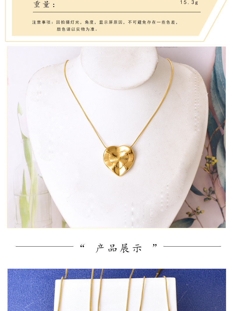 跨境新款钛钢星月锁骨链个性百搭五角星T恤链不规则爱心吊坠饰品详情图4