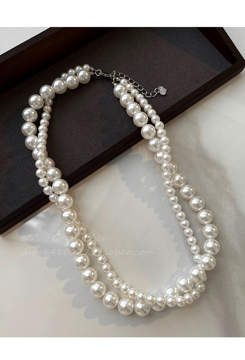 珍珠项链 高级银饰 精美女士珍珠饰品 优雅气质锁骨链 时尚首饰礼物
