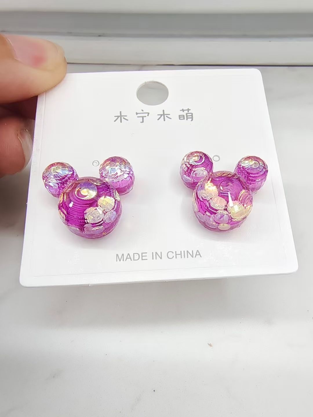 新款韩版时尚可爱风糖果色蒙昧蒙昧水果草莓动物百搭防过敏简约几何小众 植绒圣诞独特设计系列耳钉耳环耳饰