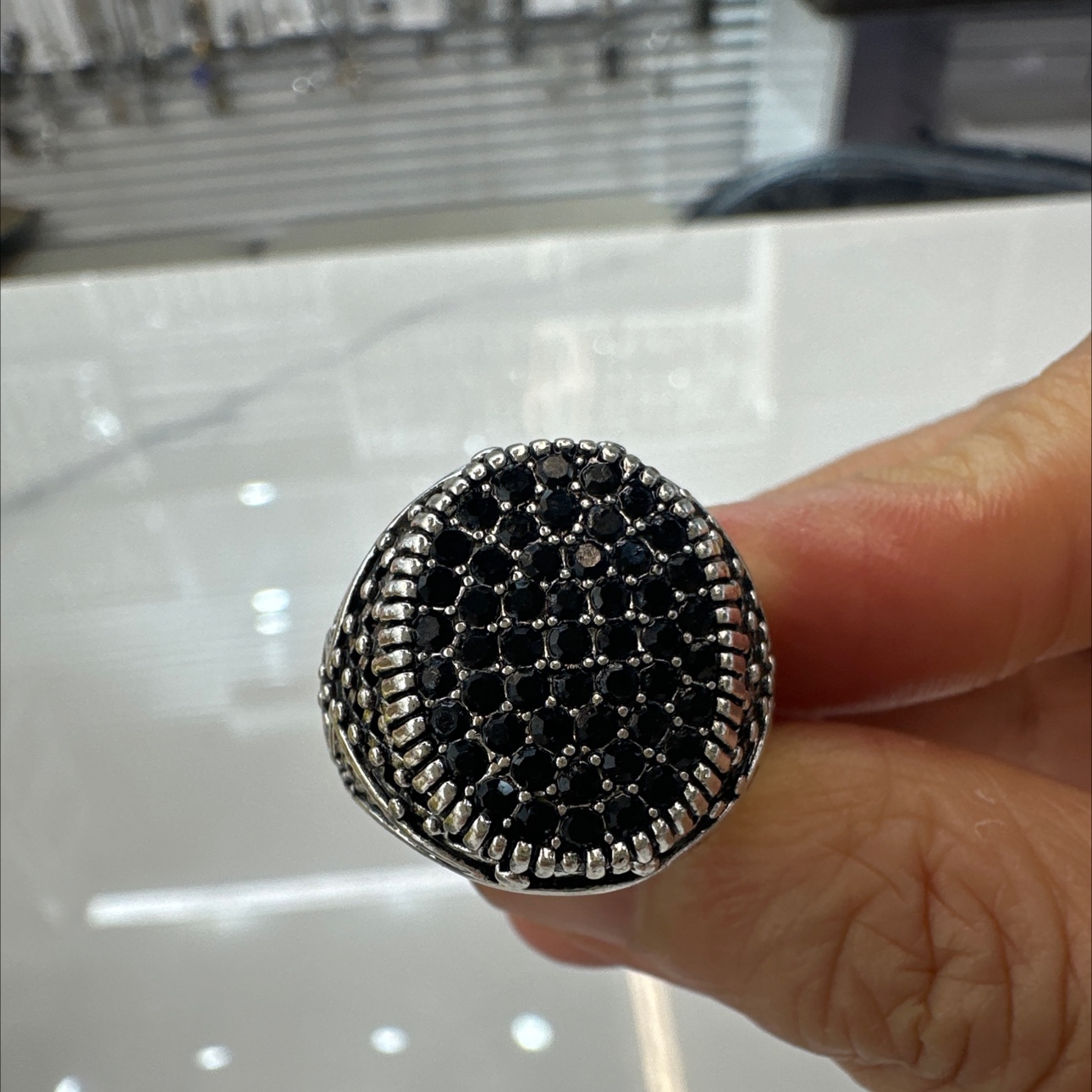 Men's diamond vintage ring, ring, ring