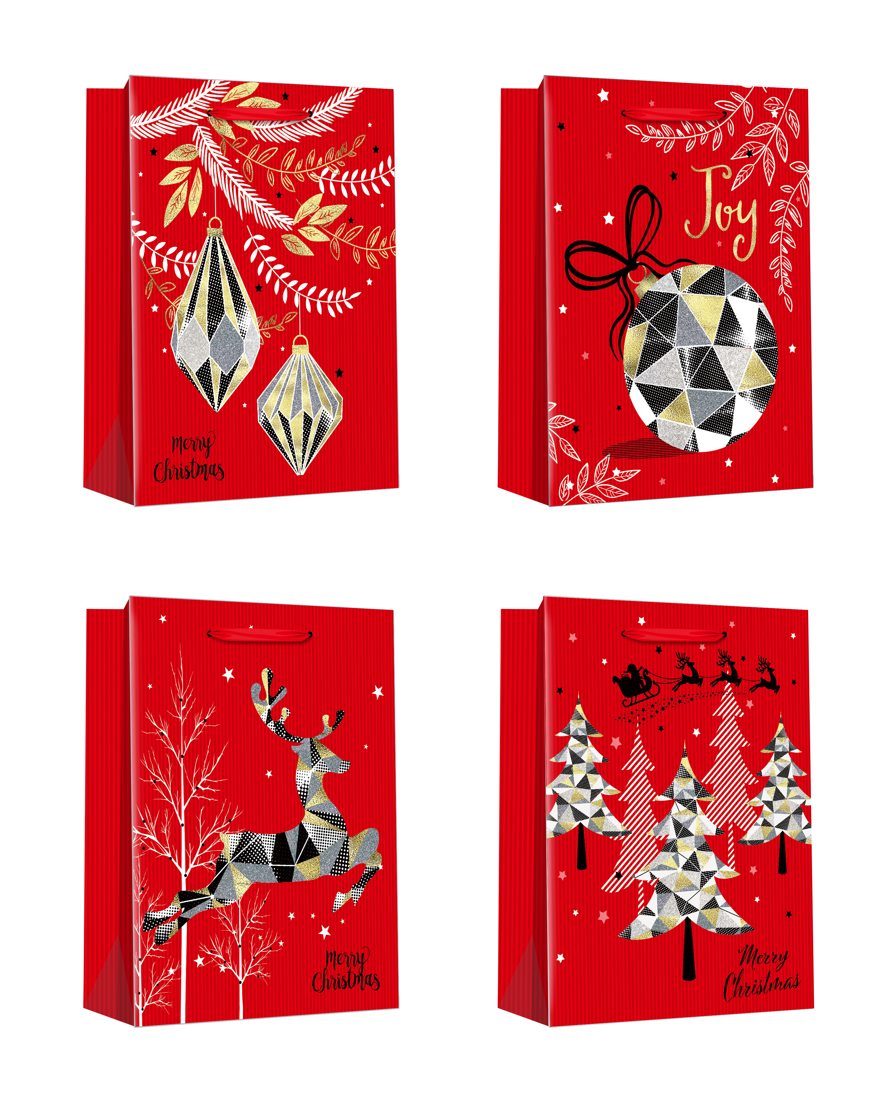 Christmas paper gift bags Specification drawing
