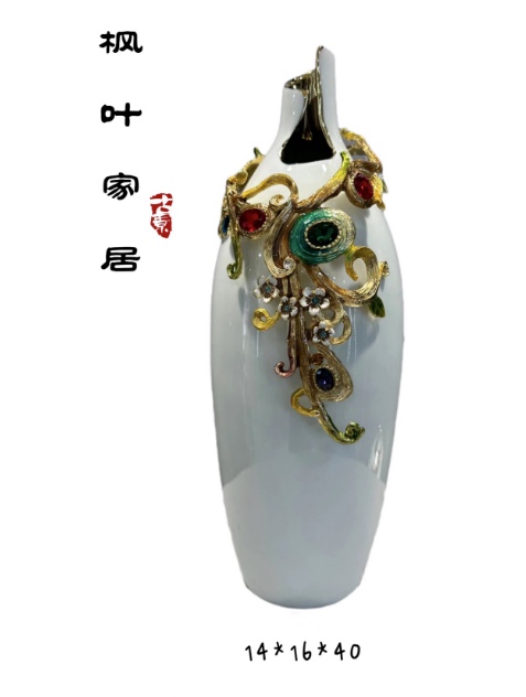 Enamel color vase ornaments, goddess jewelry, ceramic vase ornaments, living room entrance hall, TV, home decoration ornaments
