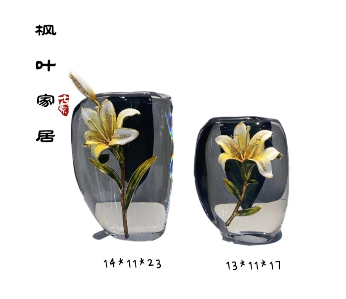 Glass vase ornaments, living room decorations, light luxury shower cabinets, tabletops, entrance hall decorations, vase ornaments