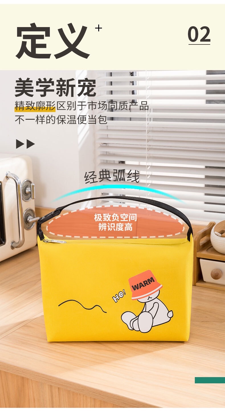 新款便携便当包上班族打包饭盒袋可爱学生保温袋带饭午餐包详情图3