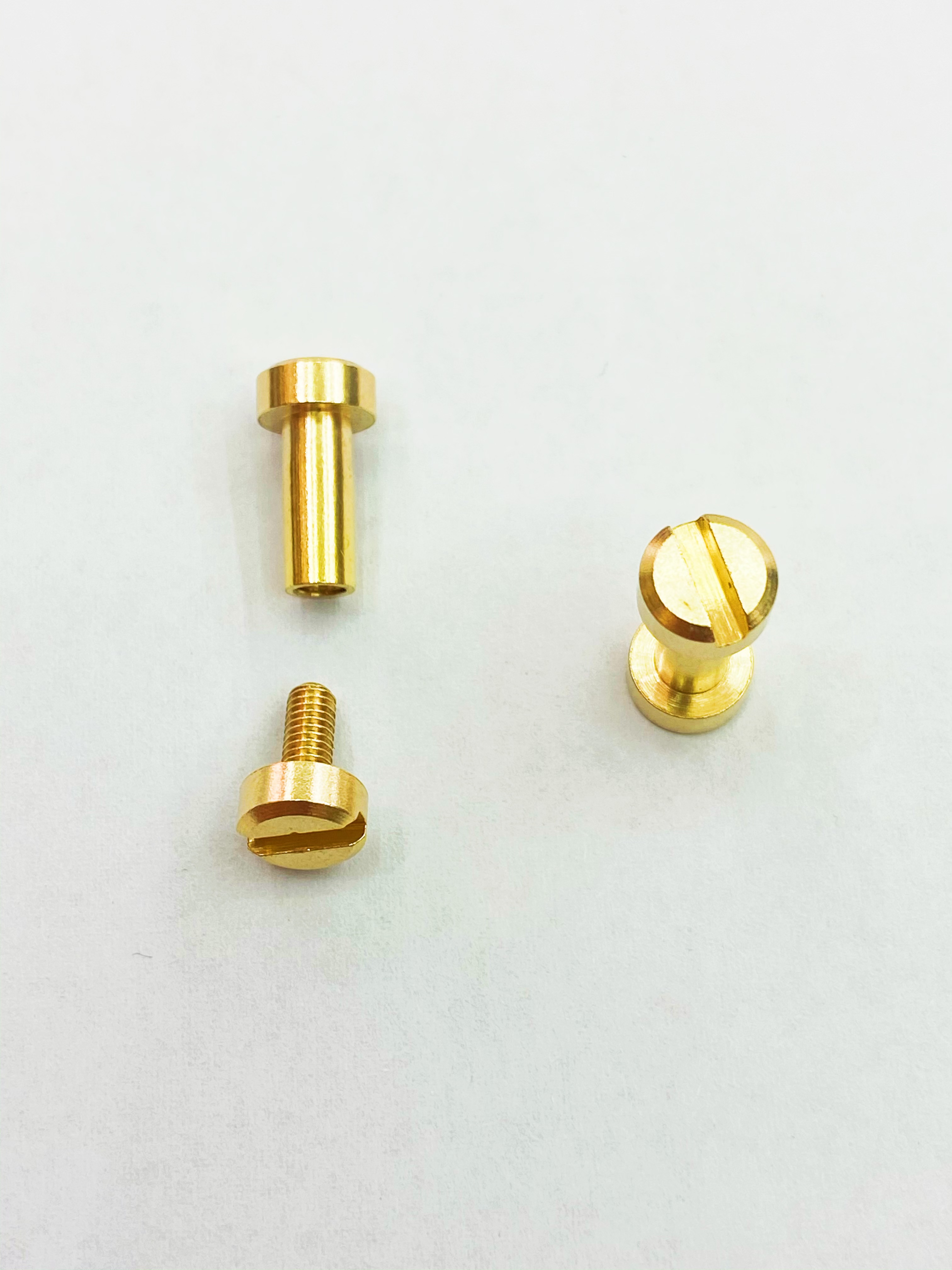 Pure brass flat face female screws, belts, belts, straight flat head copper screws, diy leather hardware accessories full figure