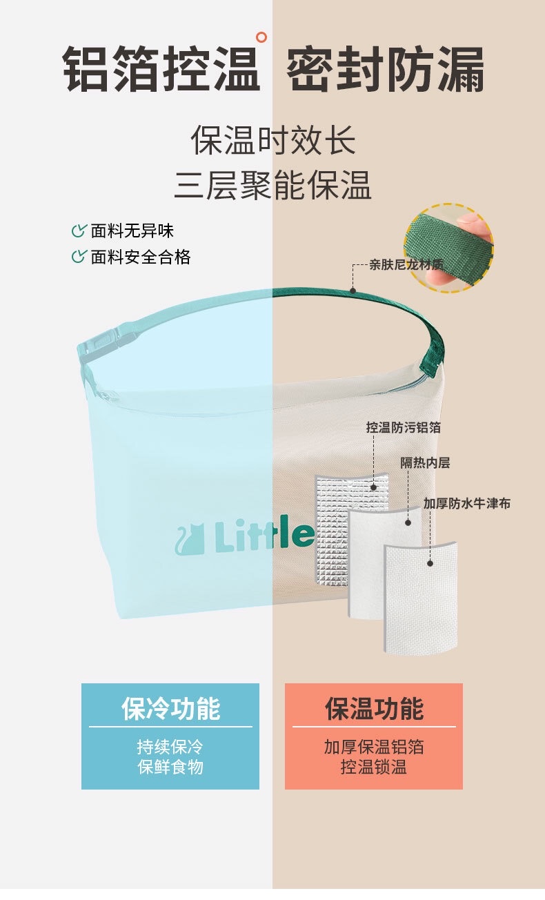 新款便携便当包上班族打包饭盒袋可爱学生保温袋带饭午餐包详情图9