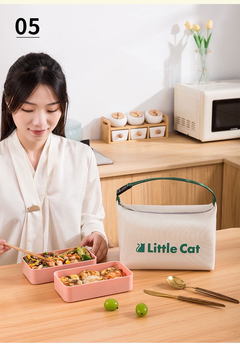 新款便携便当包上班族打包饭盒袋可爱学生保温袋带饭午餐包详情图5