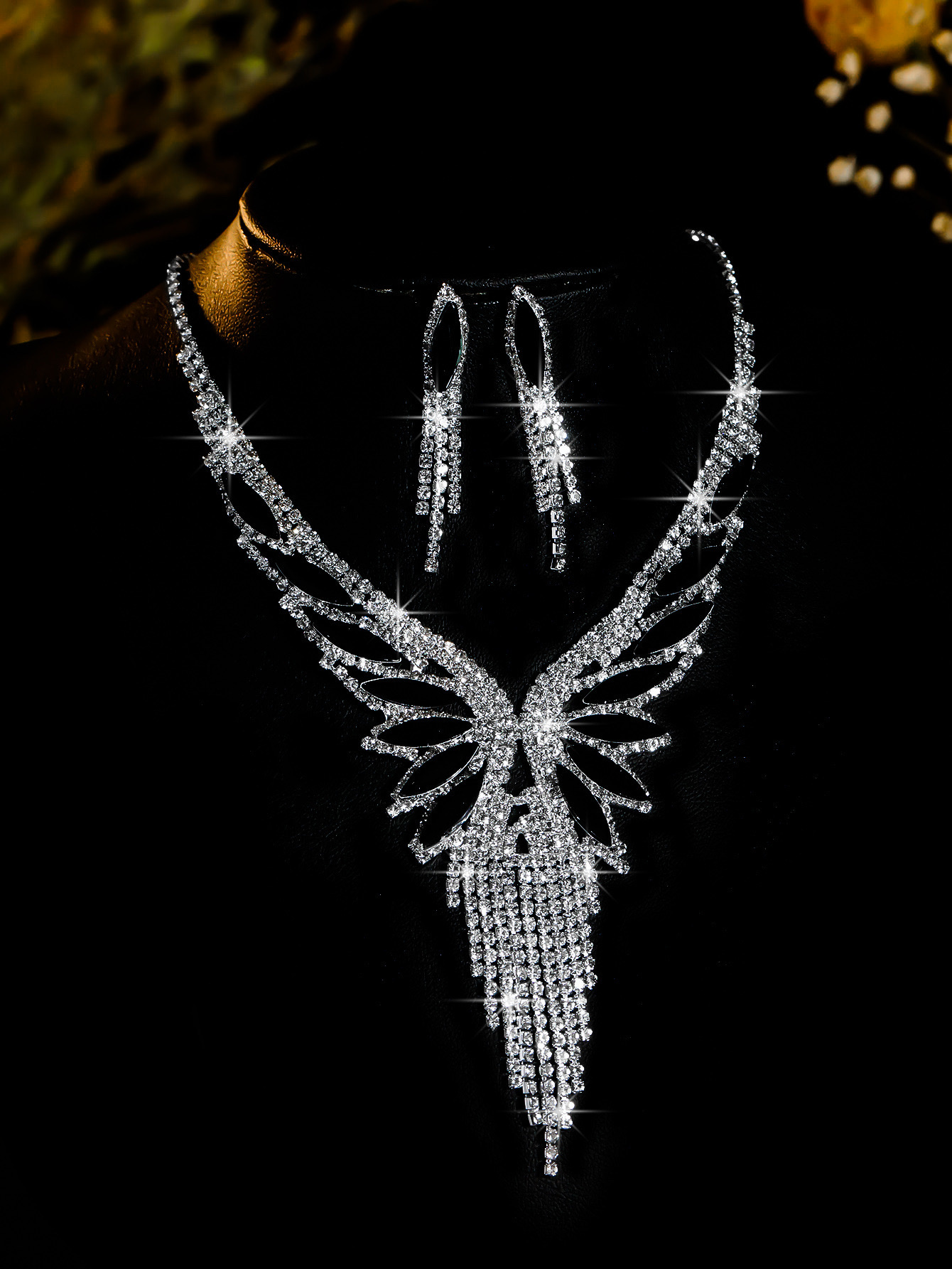 欧美新娘饰品项链耳环首饰套装宴会礼服套链时尚百搭气质配饰批发产品图