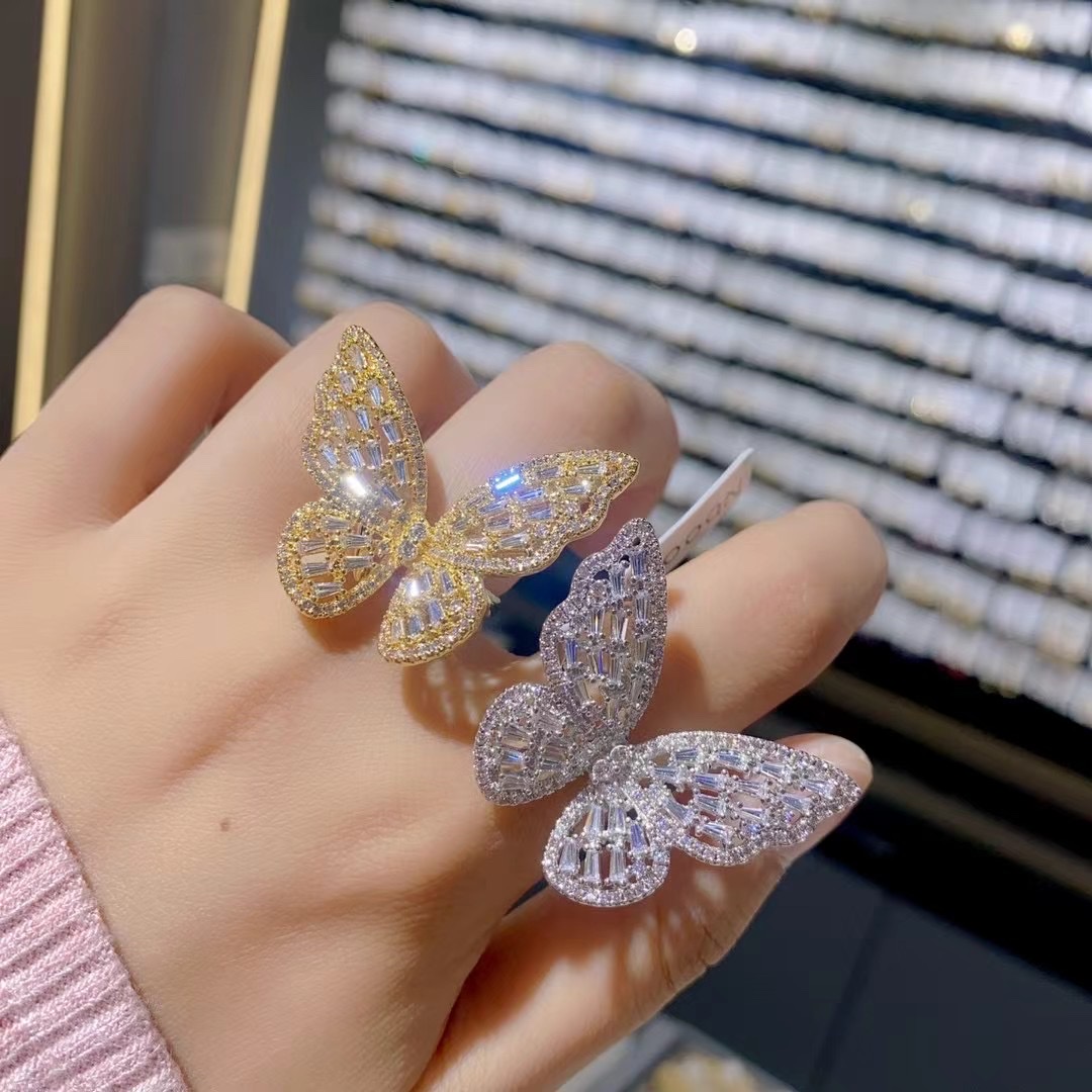 Beautiful butterfly ring silver ring female personality thumbnail