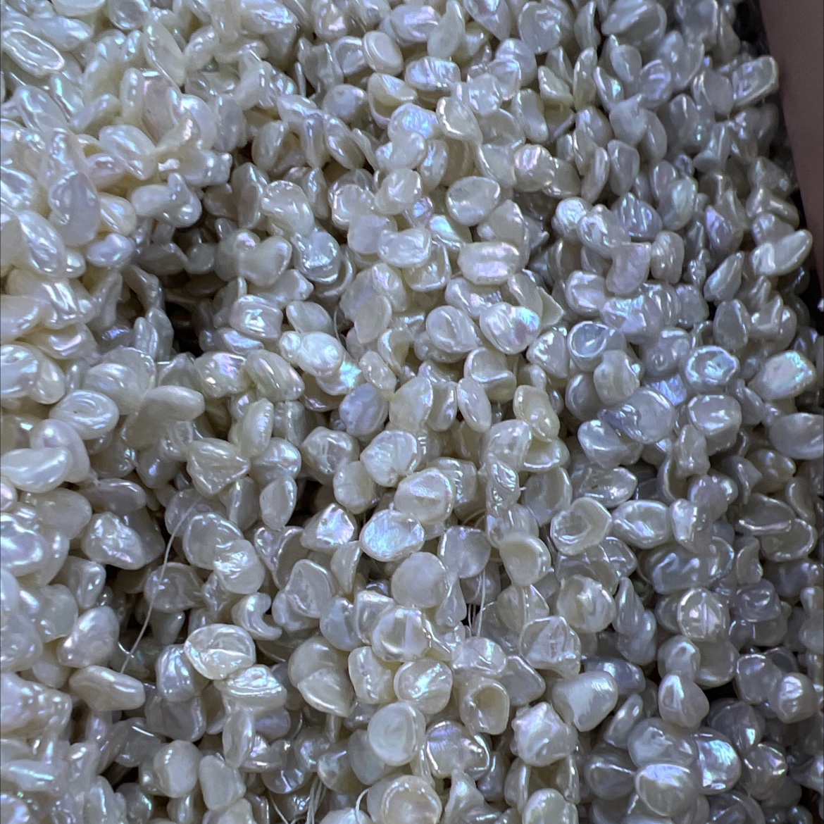巴洛克珍珠花瓣再生珍珠三七孔碎银子