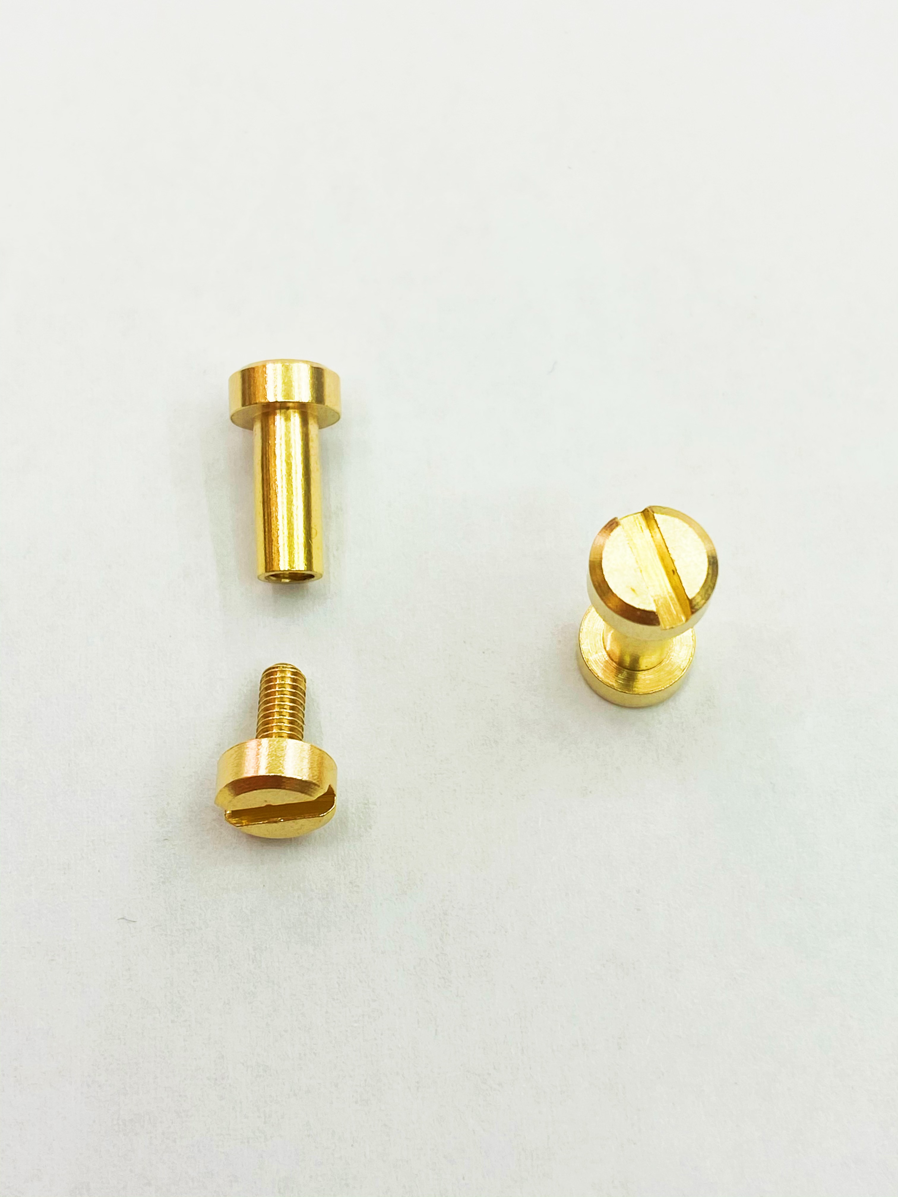 Pure brass flat face female screws, belts, belts, straight flat head copper screws, diy leather hardware accessories Item Picture