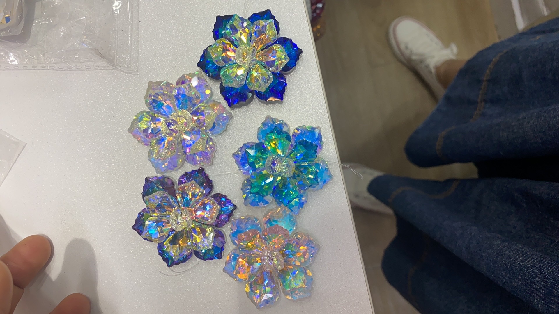 枫叶水晶花朵饰品配件杭瑞水晶配件-0111详情1
