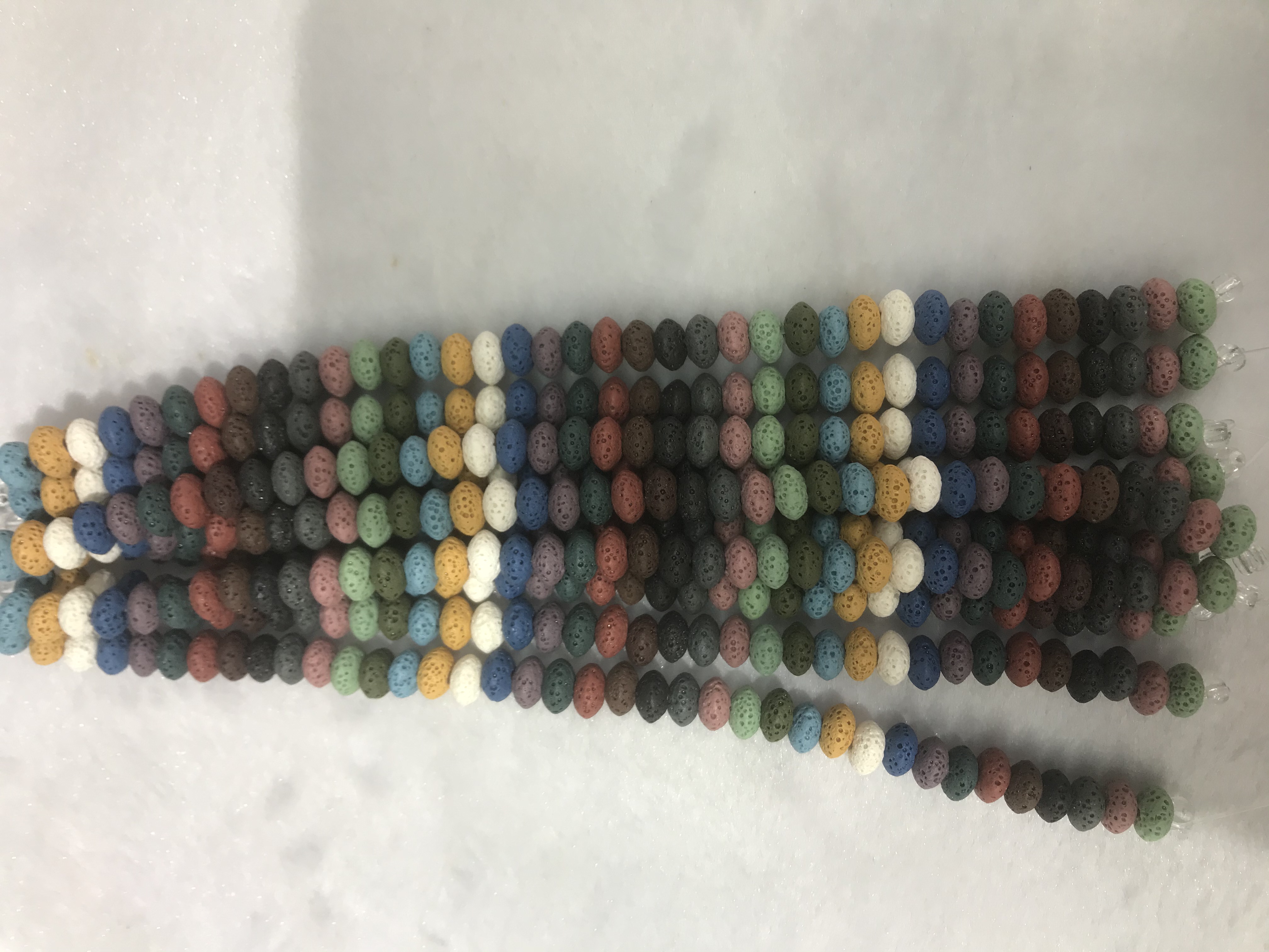 火山石8厘车轮珠混色、款式新颖设计时尚、色泽鲜艳热销爆款