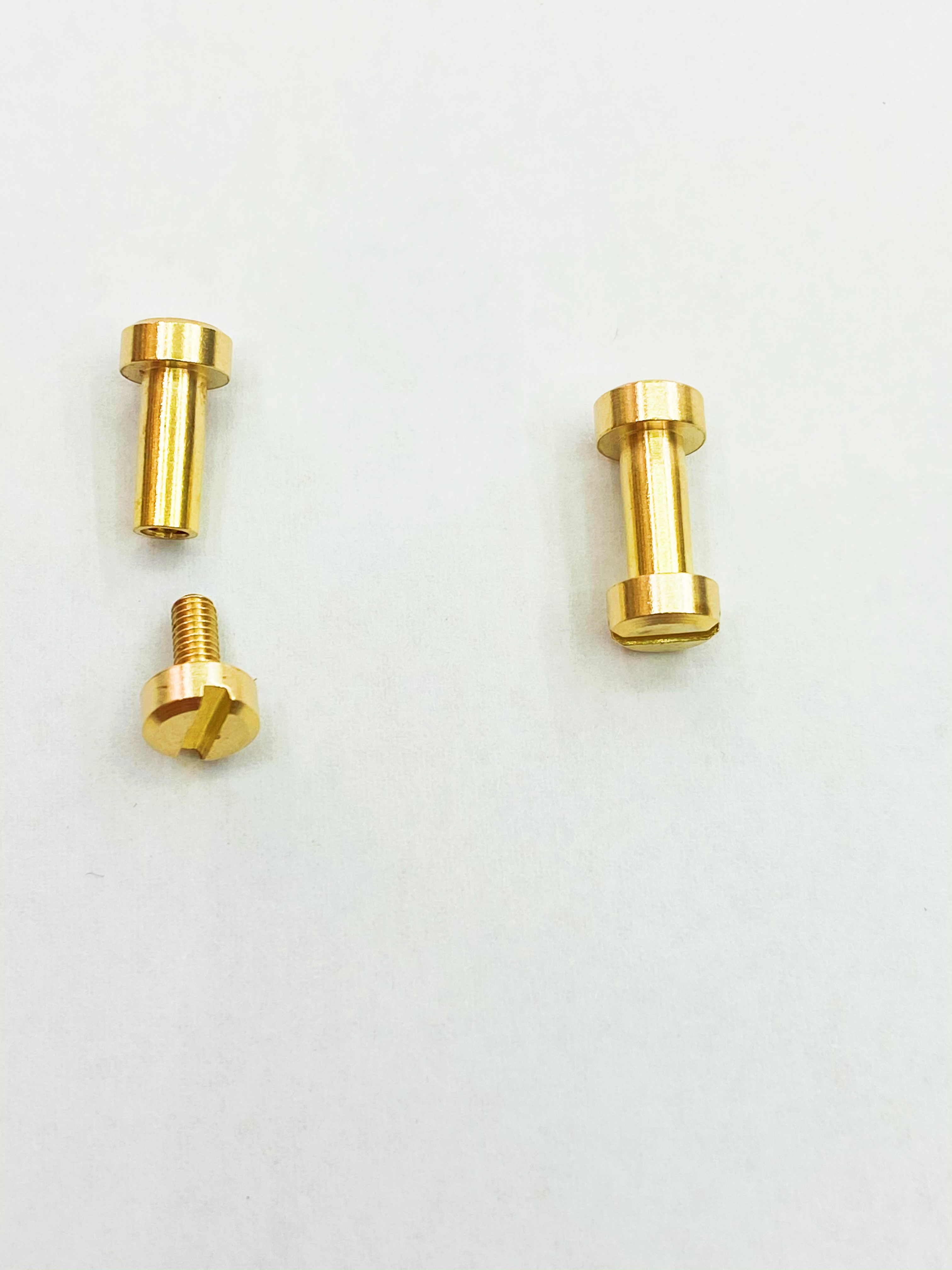 Pure brass flat face female screws, belts, belts, straight flat head copper screws, diy leather hardware accessories Specification drawing