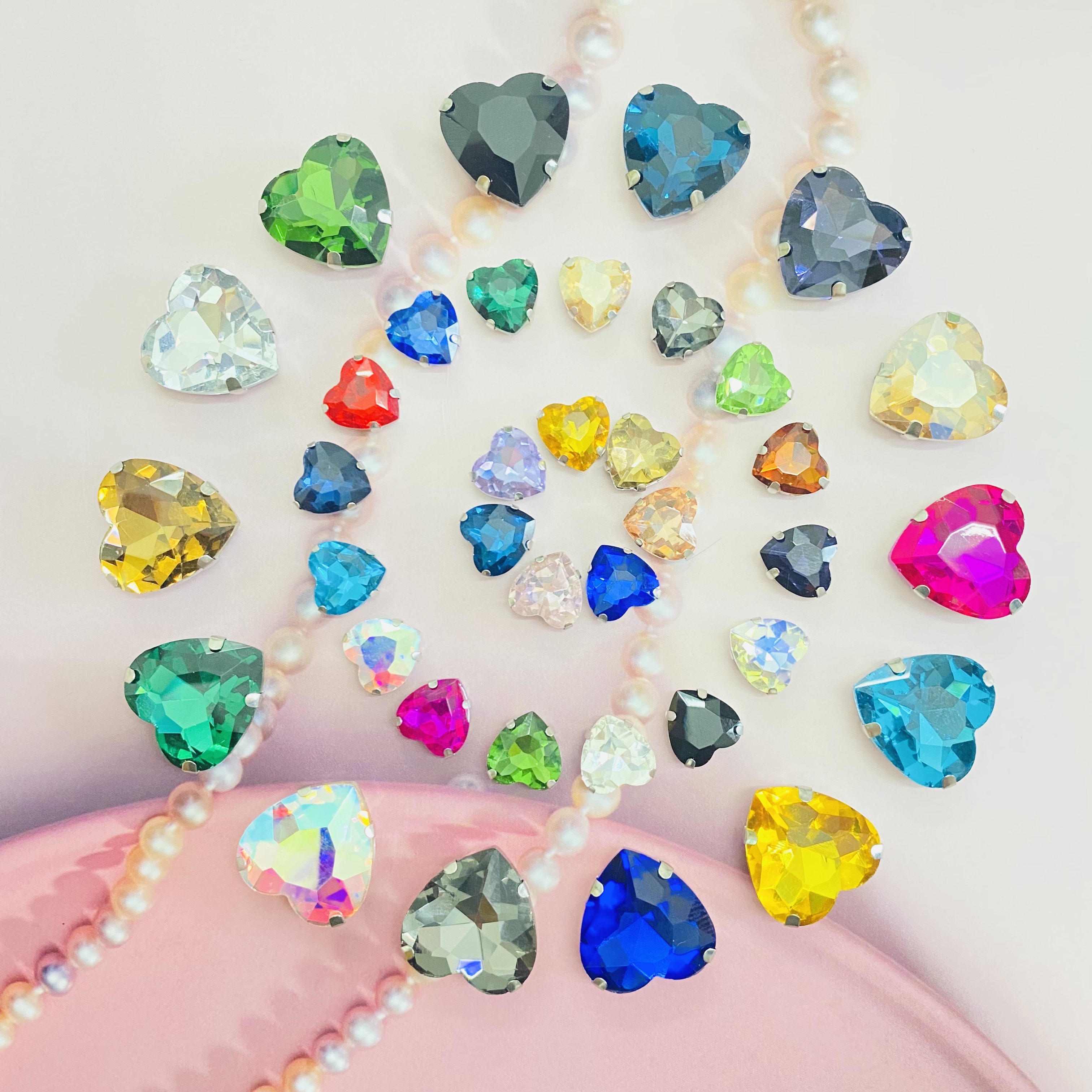 爱心水晶玻璃手缝爪钻 婚纱服装水钻批发手工diy 鞋扣配饰水晶