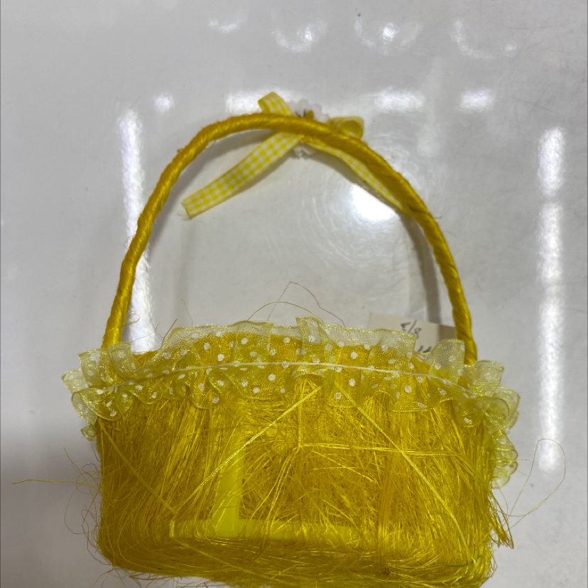 复活节手提麻丝篮子带小鸡小蛋花边配件装饰幼儿园儿童礼物摆件细节图