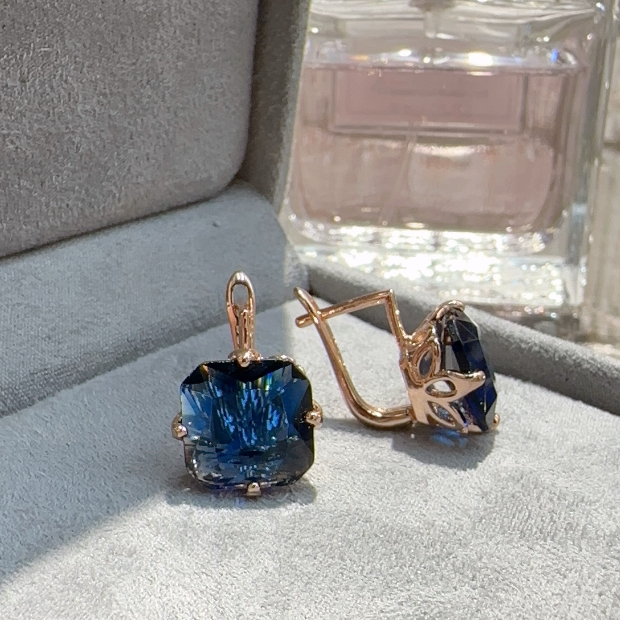 Gulkina585 color-retaining real gold electroplated zircon jewelry, sapphire earrings, necklaces, jewelry sets, cross-border e-commerce supply, direct sales from Russian purple gold jewelry factory, jewelry wholesale, zircon chains details Picture