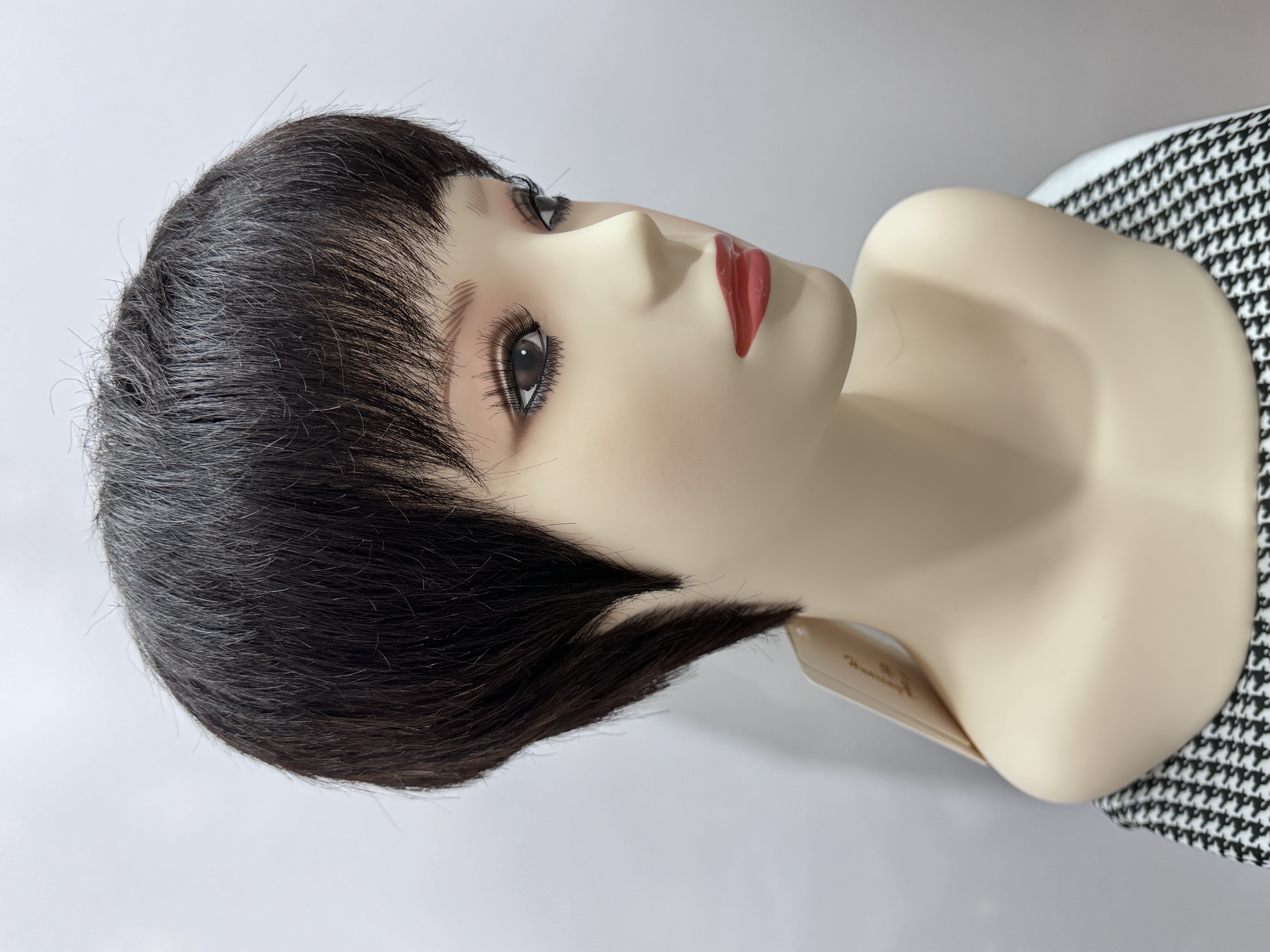 Short real hair full head set, natural real person hair set details Picture