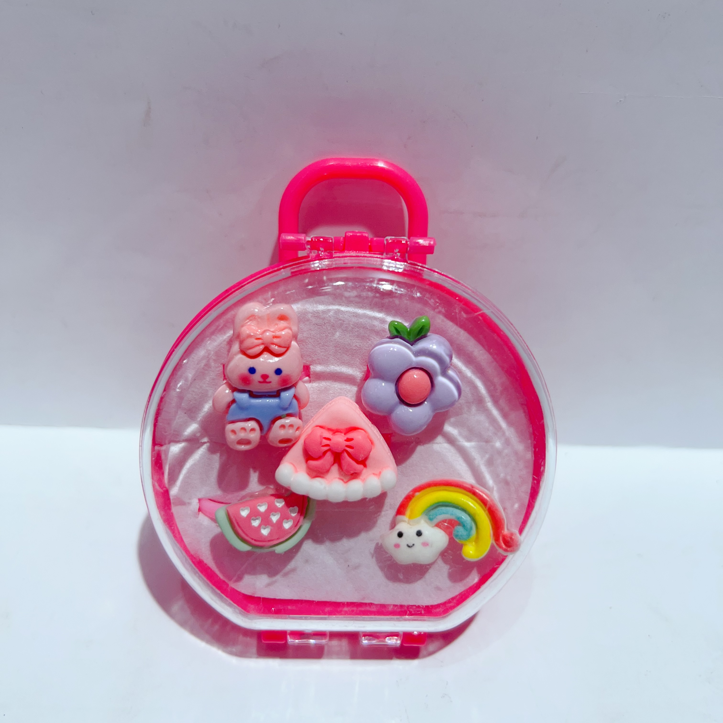 Children's hand-pulled cart rings, children's rings, cartoon girl princess jewelry, crystal gemstone diamond ornaments, birthday gifts for girls detail image 2