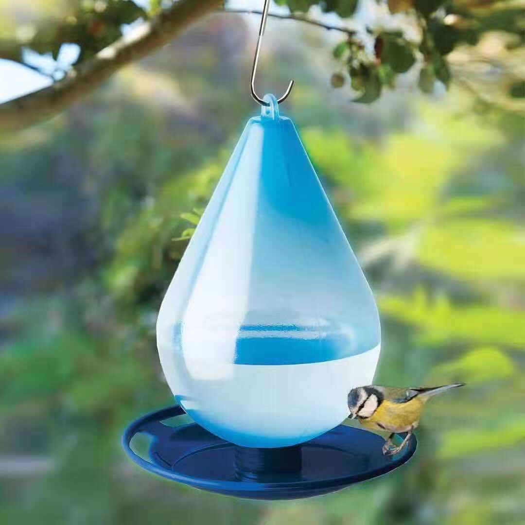 跨境新款户外蜂鸟喂食器鸟用喂水器悬挂式鸟用品带钩塑料喂鸟器