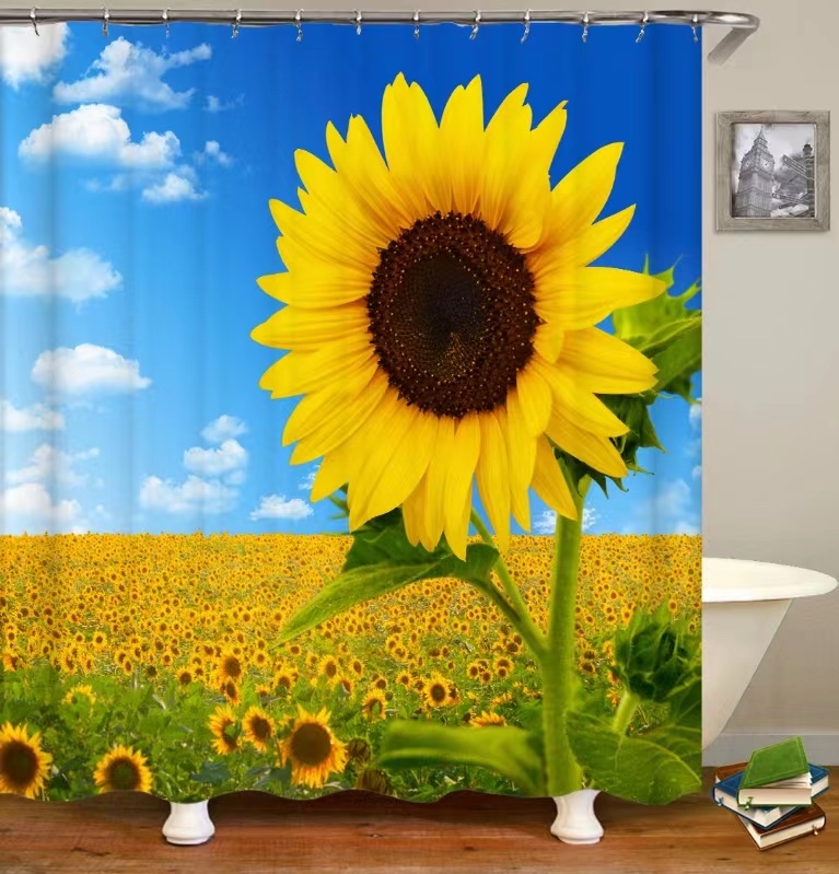 【 Jenna 】 Bathroom Waterproof Shower Curtain Large Printing Amazon Shower Curtain Factory Direct Sales, The Source Manufacturer Size 180×180㎝ Digital Printing Cloth Shower Curtain Item Picture