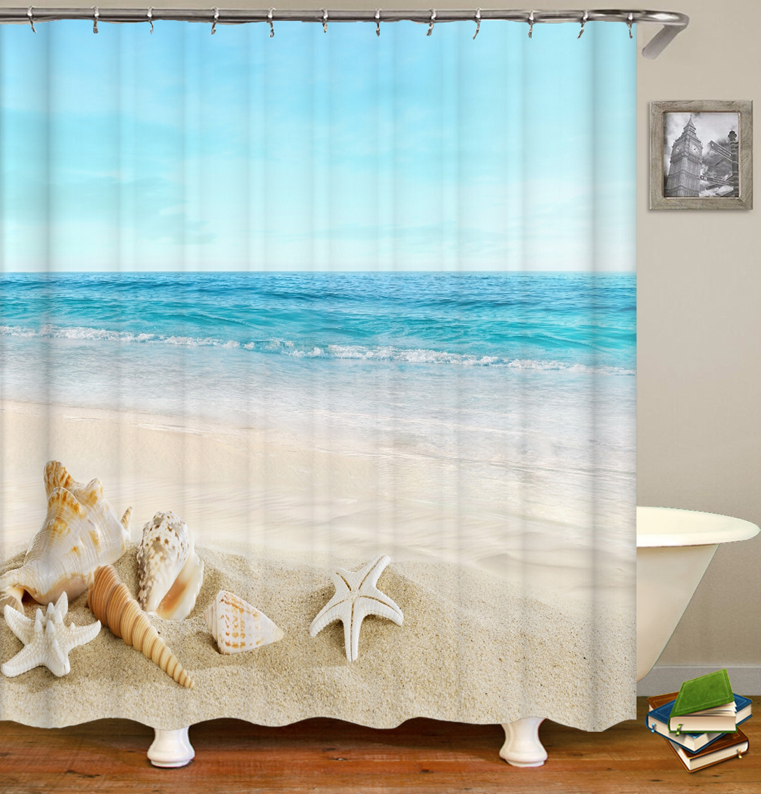 【 Jenna 】 Bathroom Waterproof Shower Curtain Large Printing Amazon Shower Curtain Factory Direct Sales, The Source Manufacturer Size 180×180㎝ Digital Printing Cloth Shower Curtain details Picture