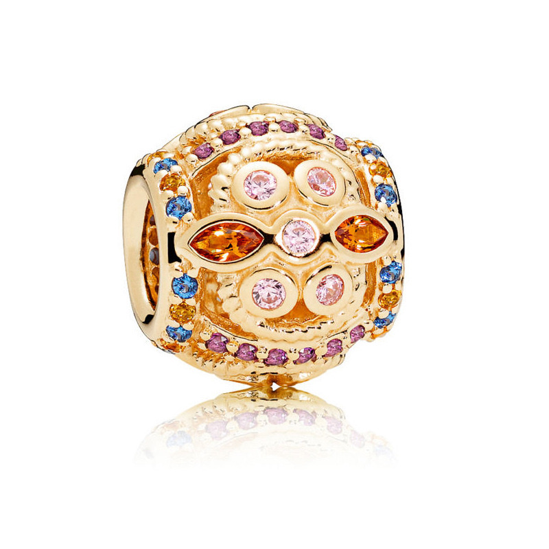 diy大孔满钻镂空球形南瓜车苹果散珠配珠 可穿潘朵拉手链红绳配件