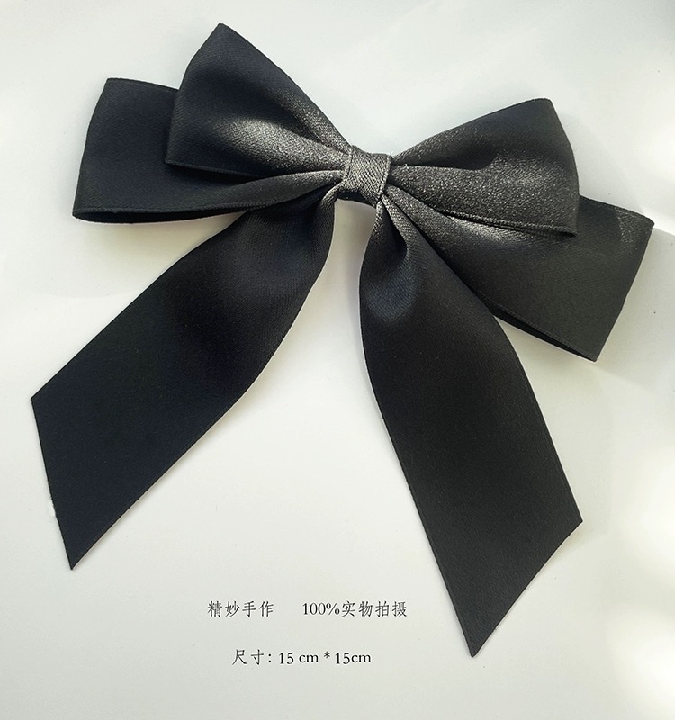 黑色缎带原创设计蝴蝶结别针领花韩版小香风精致胸花衣服包包配饰 学院风蝴蝶结夹子详情图3