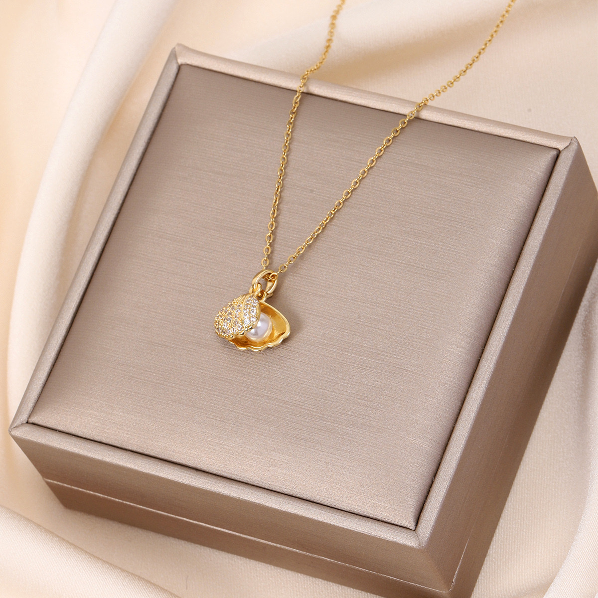 不掉色钛钢项链女百搭小众饰品高级感精致轻奢百搭简约厂家批发 详情图8