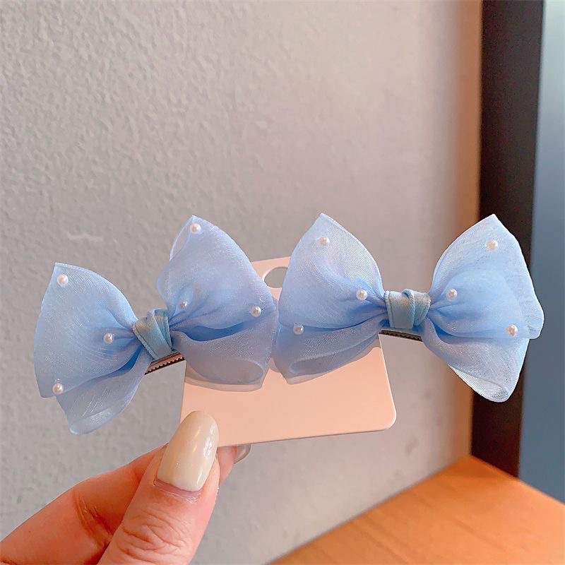 儿童发夹2024款新款春夏清新纱蝴蝶结儿童发夹产品图