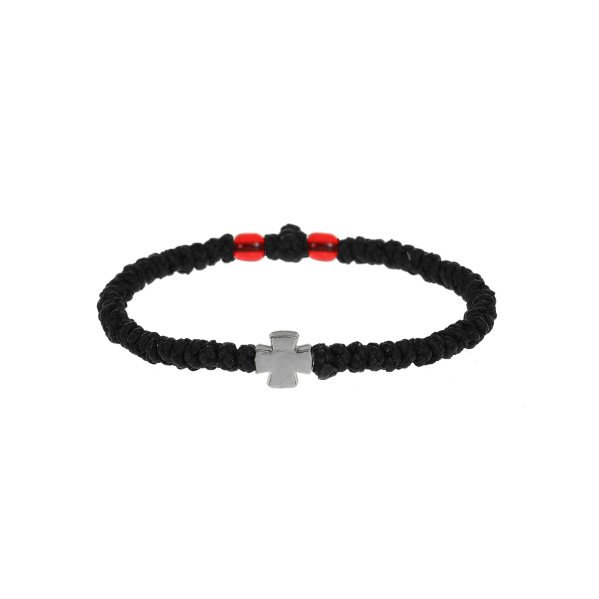 厂家货源手工编织西亚俄罗斯东正教祈祷手链可调节宗教十字架配饰 五彩绳详情图5