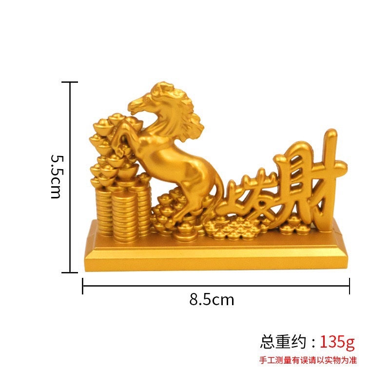 New horse figurine, horse treading on gold ingots to get rich immediately, horse-drawn gold ingots, horse-drawn carts to attract wealth, office opening gifts detail image 7